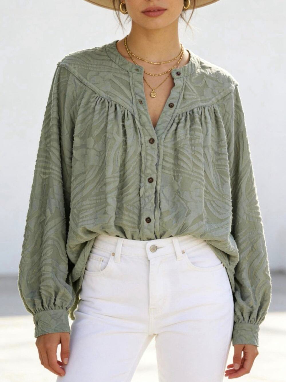 Free People Can't Stop Dreaming Very Oversized Size S Sage Green Tunic Blouse